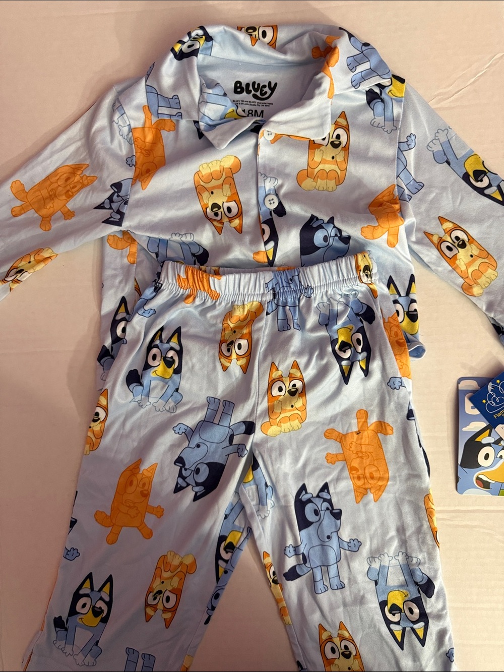 Kids' Blue & Orange Bluey Character Pajama Set